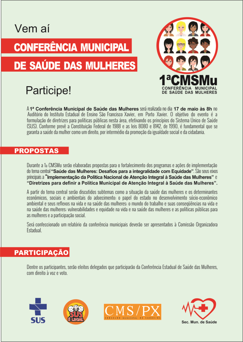 1ª CONFERÊNCIA MUNICIPAL DE SAÚDE DAS MULHERES